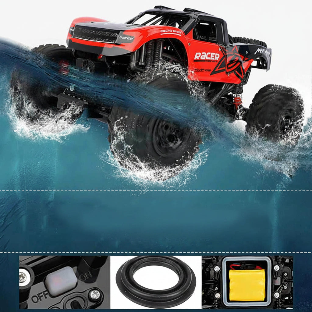 Zdalnie sterowany monster truck amfibia do jazdy w każdym terenie