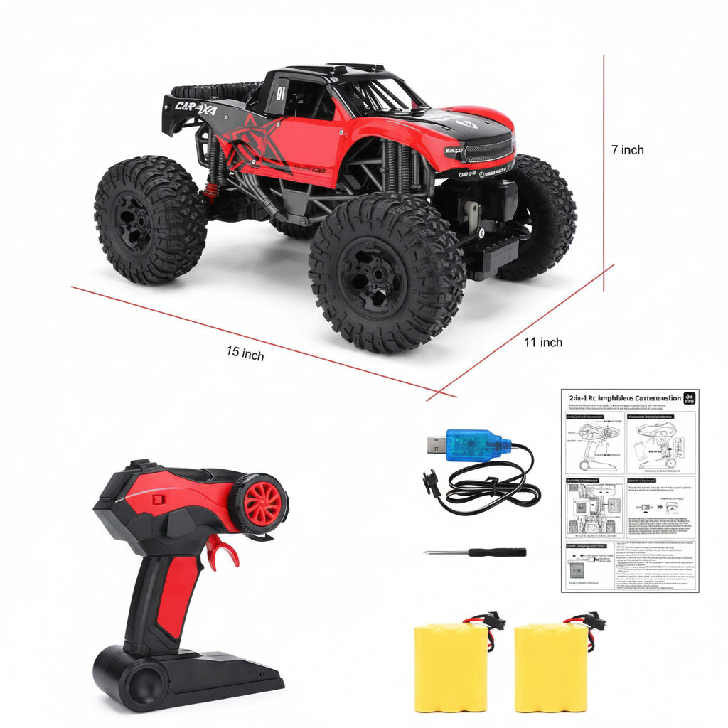 Zdalnie sterowany monster truck amfibia do jazdy w każdym terenie