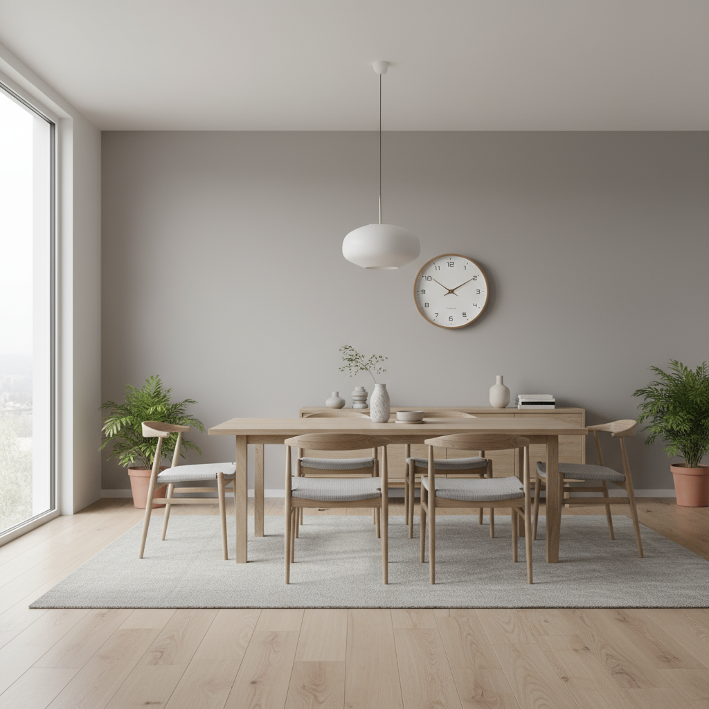 Zegar ścienny w stylu nordyckim – minimalistyczna rama drewniana