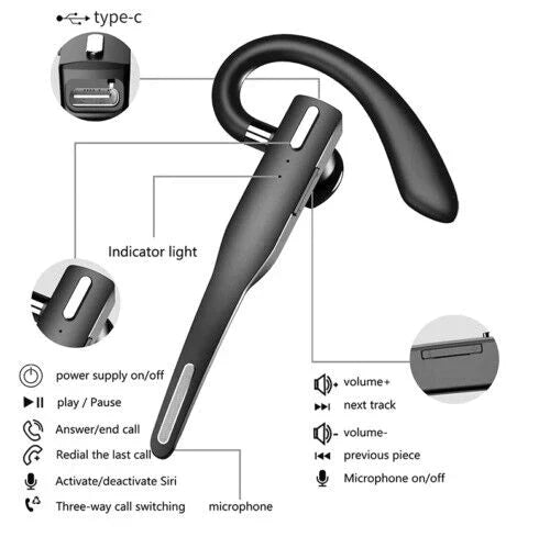 Zestaw słuchawkowy Bluetooth 5.1 z podwójnym mikrofonem i redukcją szumów dla kierowców