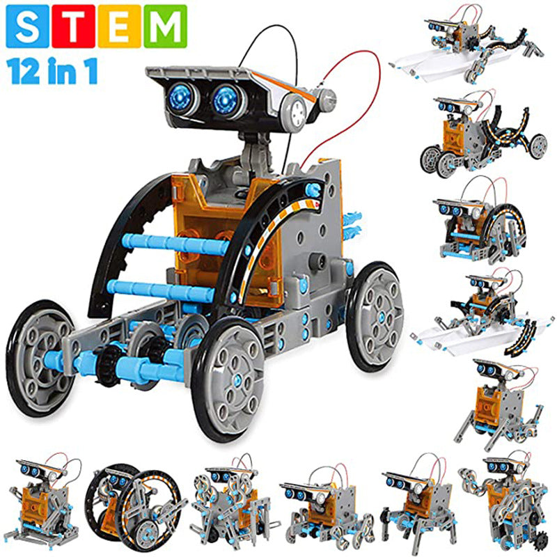 Zestaw solarny robot STEM dla dzieci – zabawka konstrukcyjna DIY 12 w 1 i 13 w 1