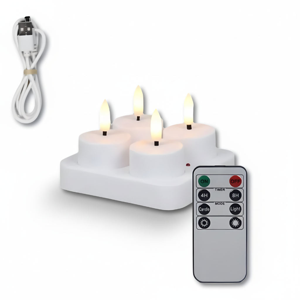Zestaw świec LED na USB z pilotem i timerem